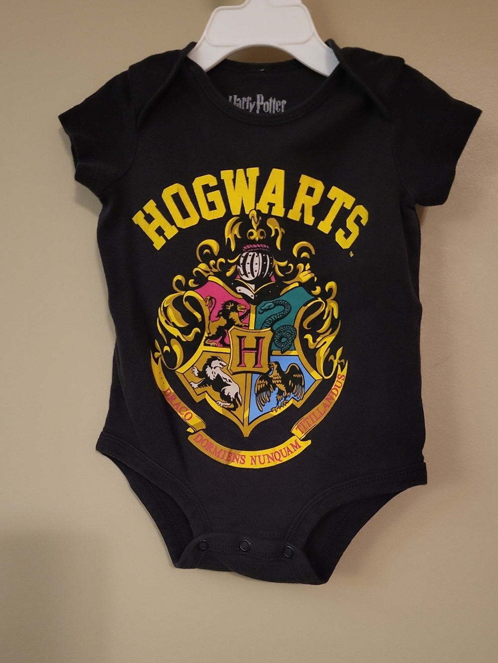 Harry Potter black short sleeve onesie/bodysuit